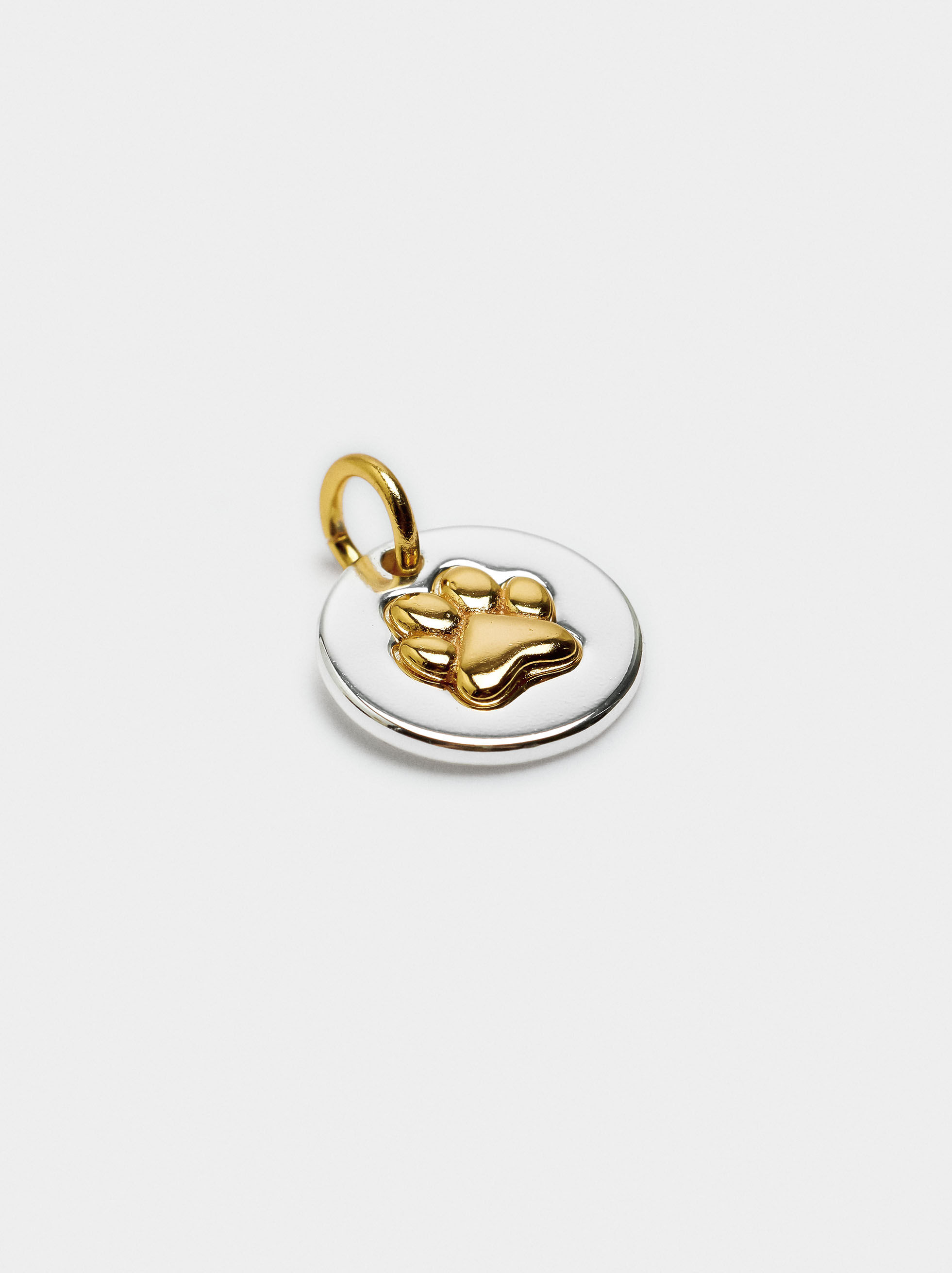 Charme bicolor animal pata - plata de ley 925