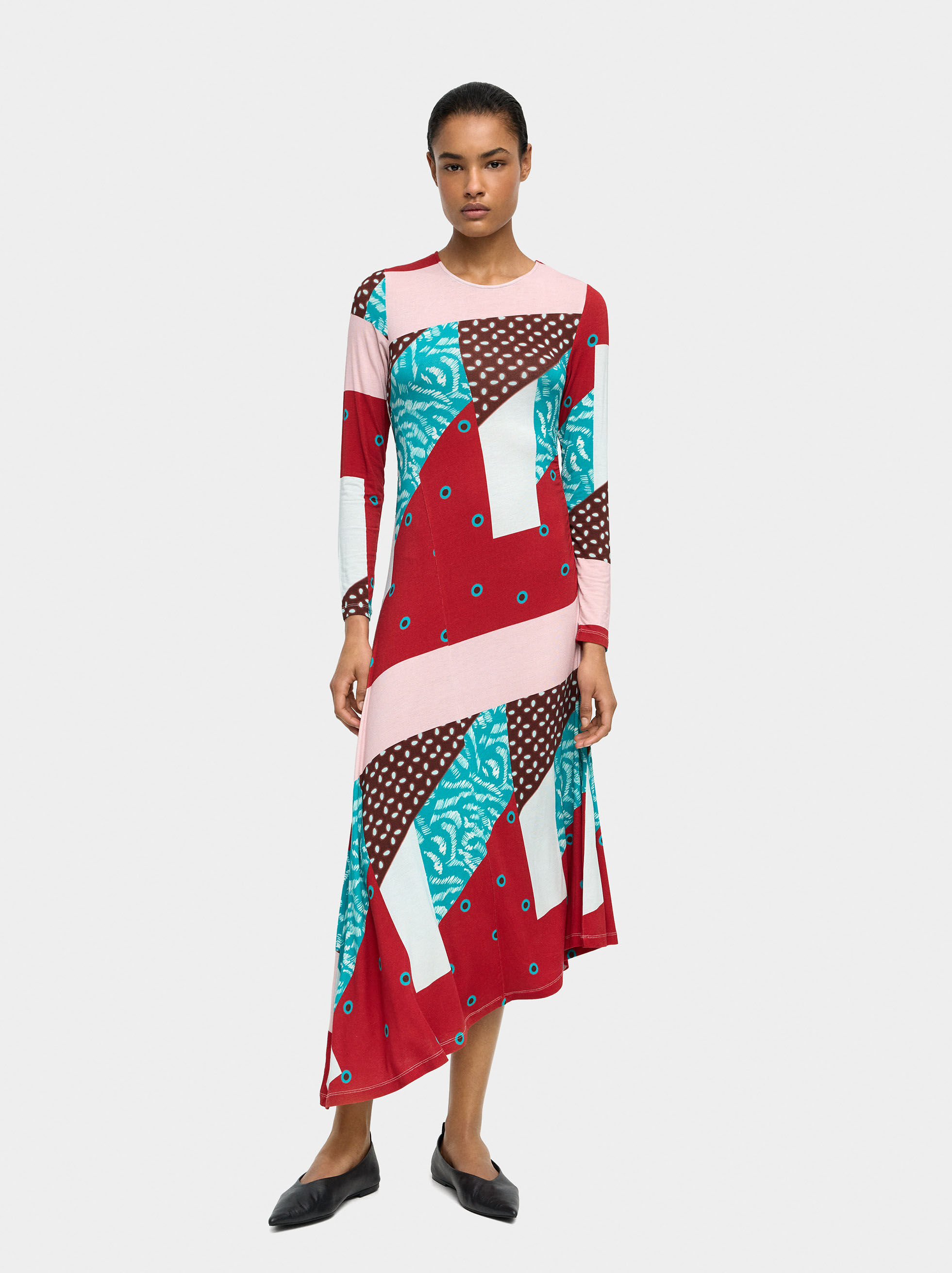 Vestido asimétrico estampado