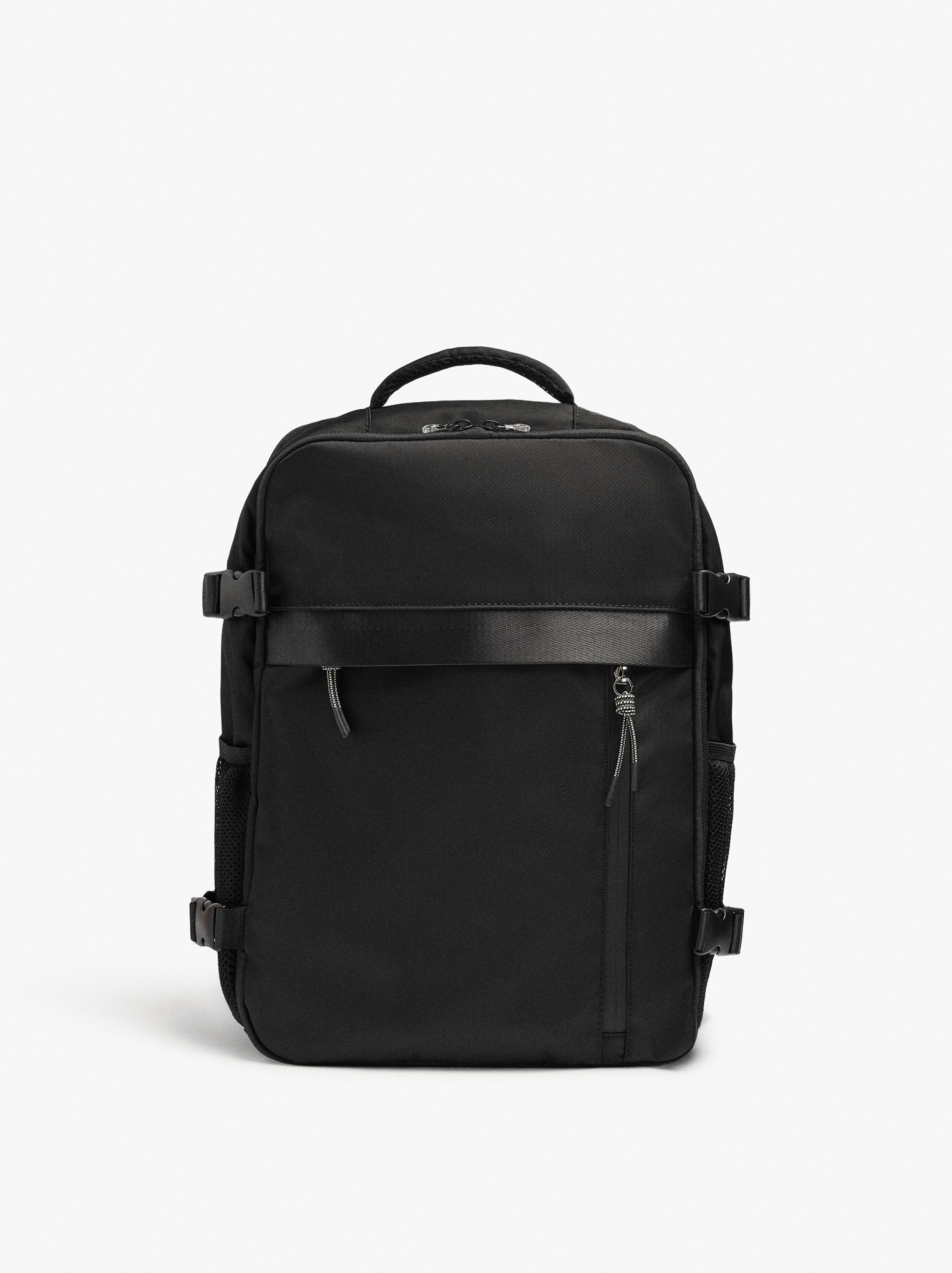 Mochila de cabina de nylon extensible con porta botellas