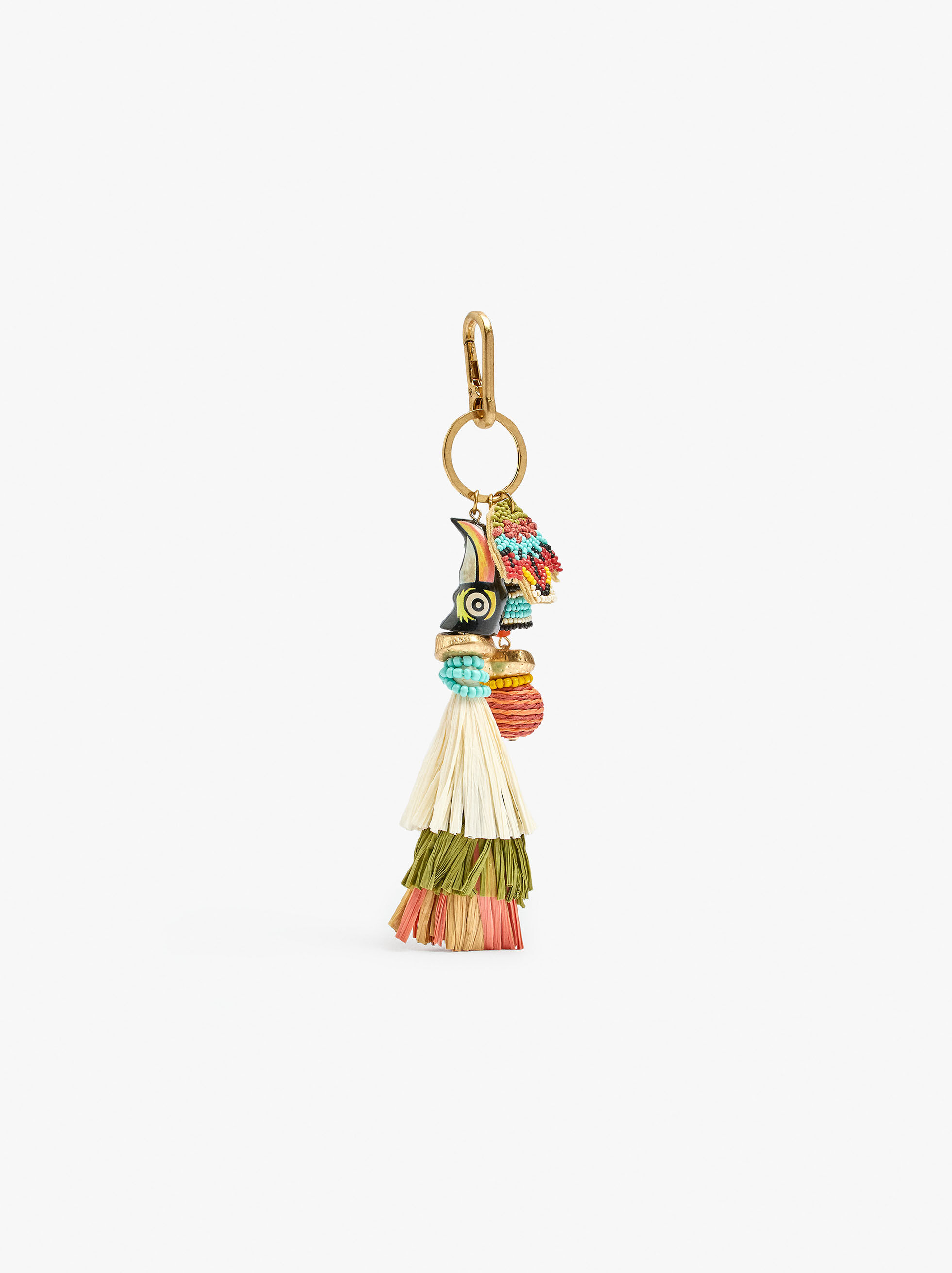 Llavero con colgante pájaro con cuentas