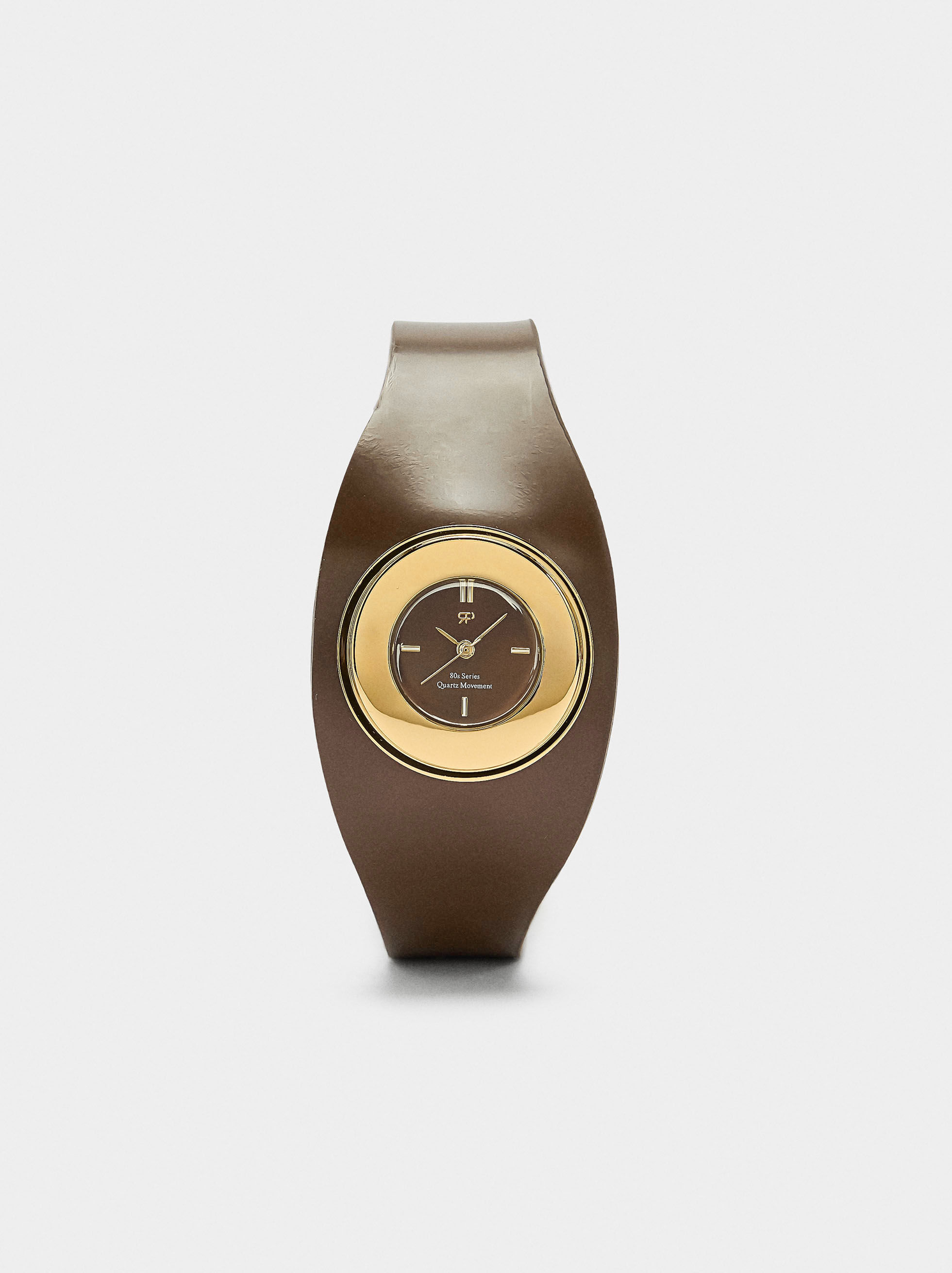Reloj de pulsera ancha efecto piel