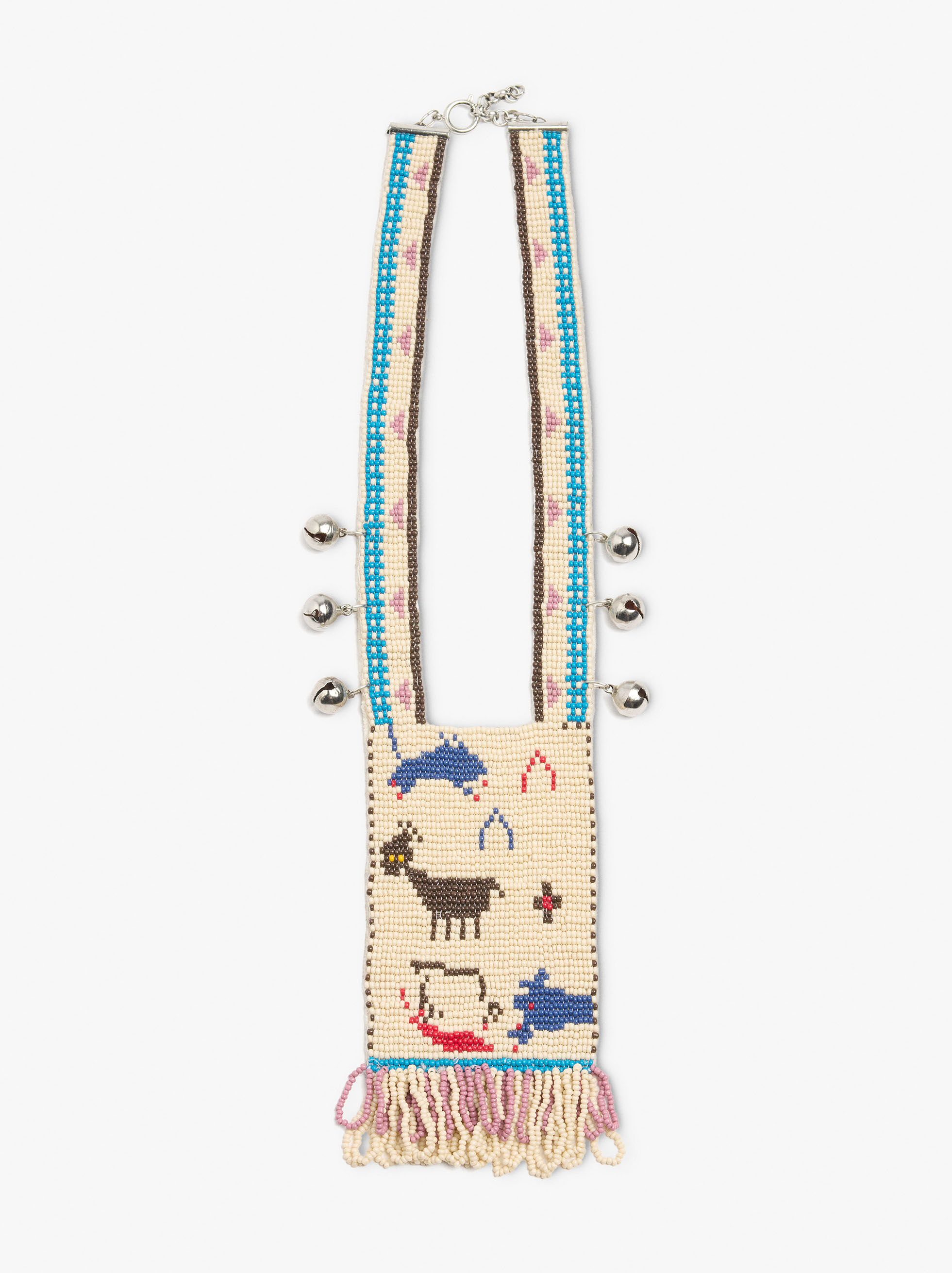 Collar largo con cuentas y cascabeles