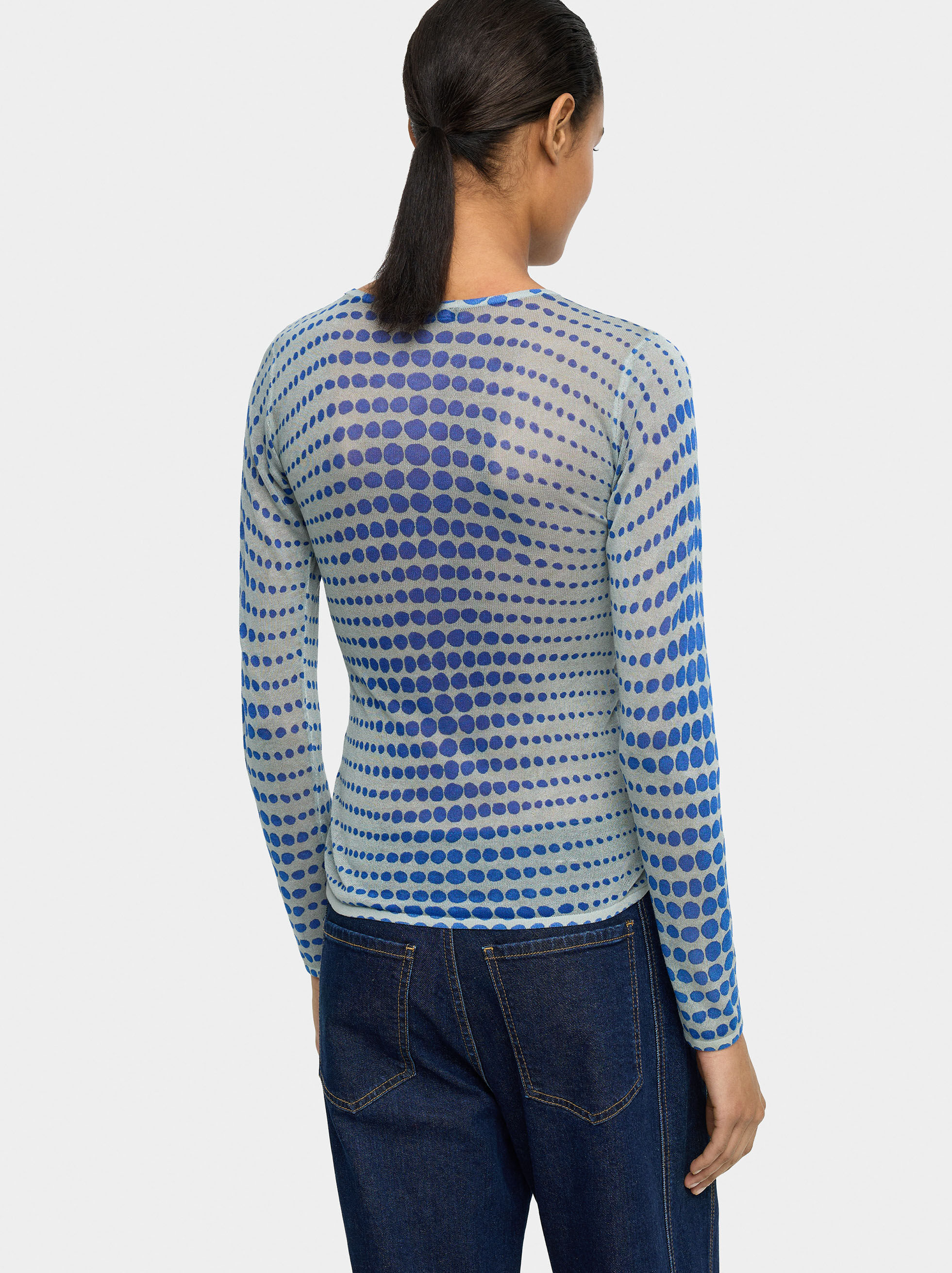 Camisola de malha semitransparente