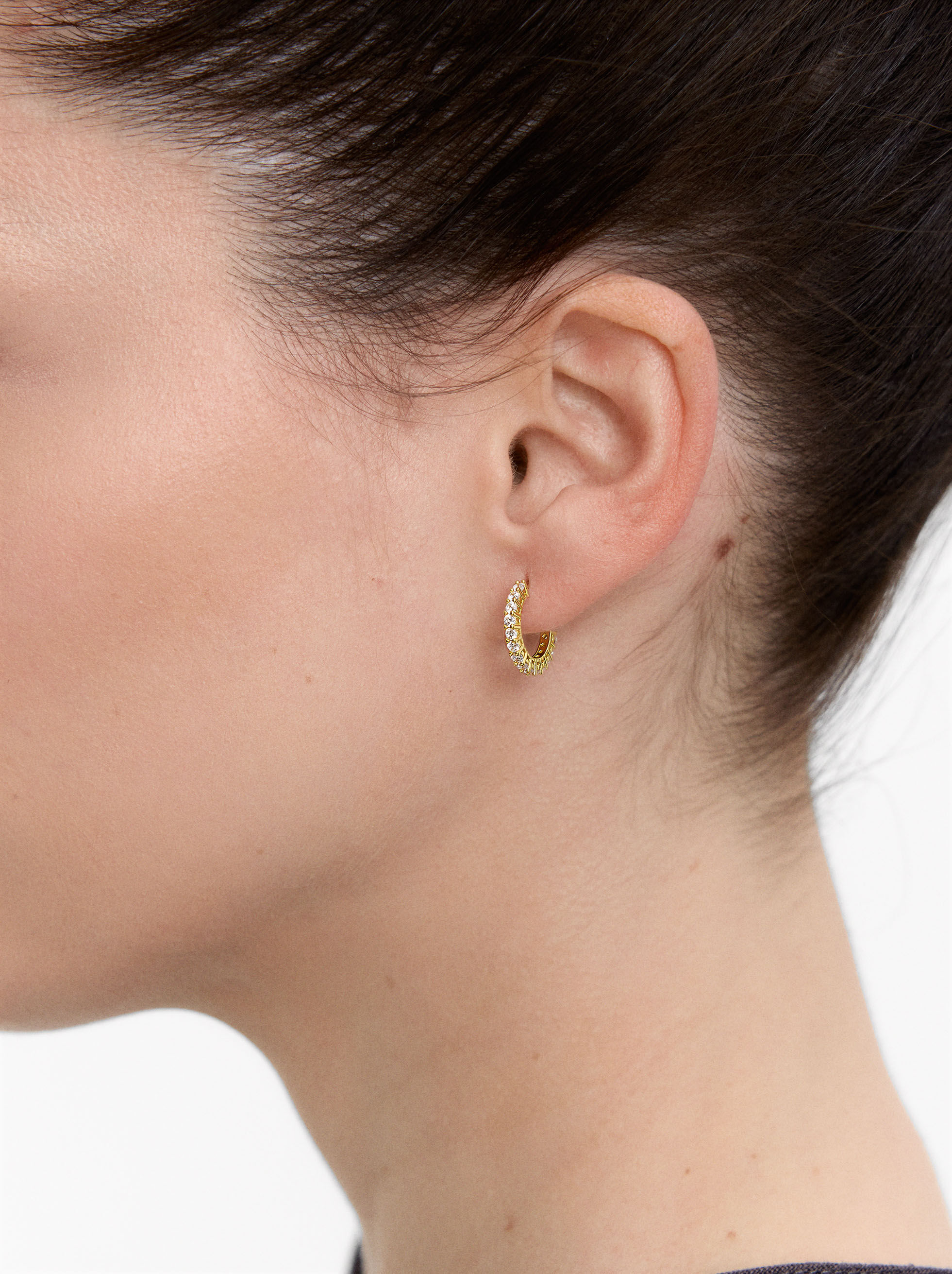 Aros con circonitas - plata de ley 925