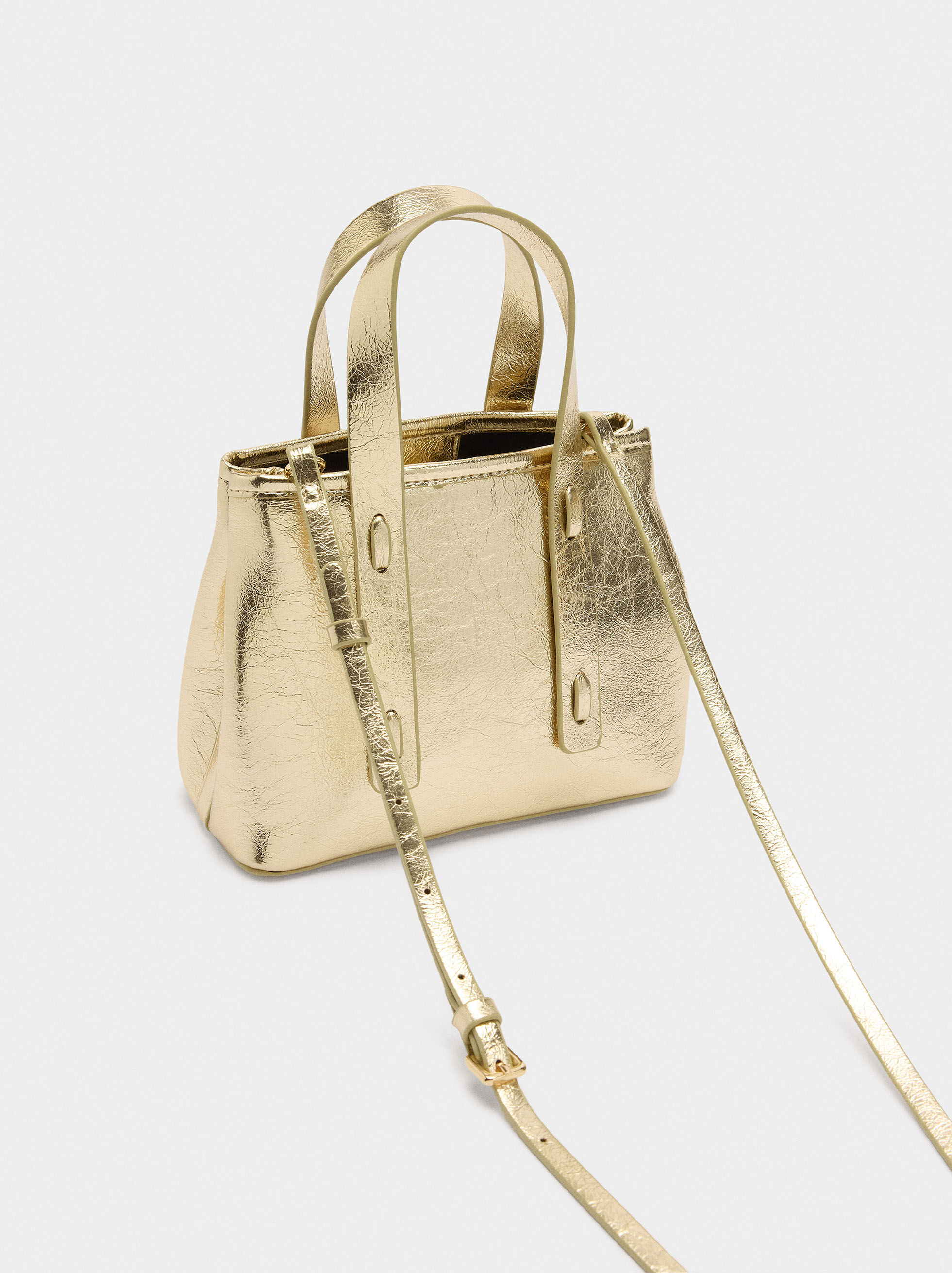 Bolso tote con efecto craquelé