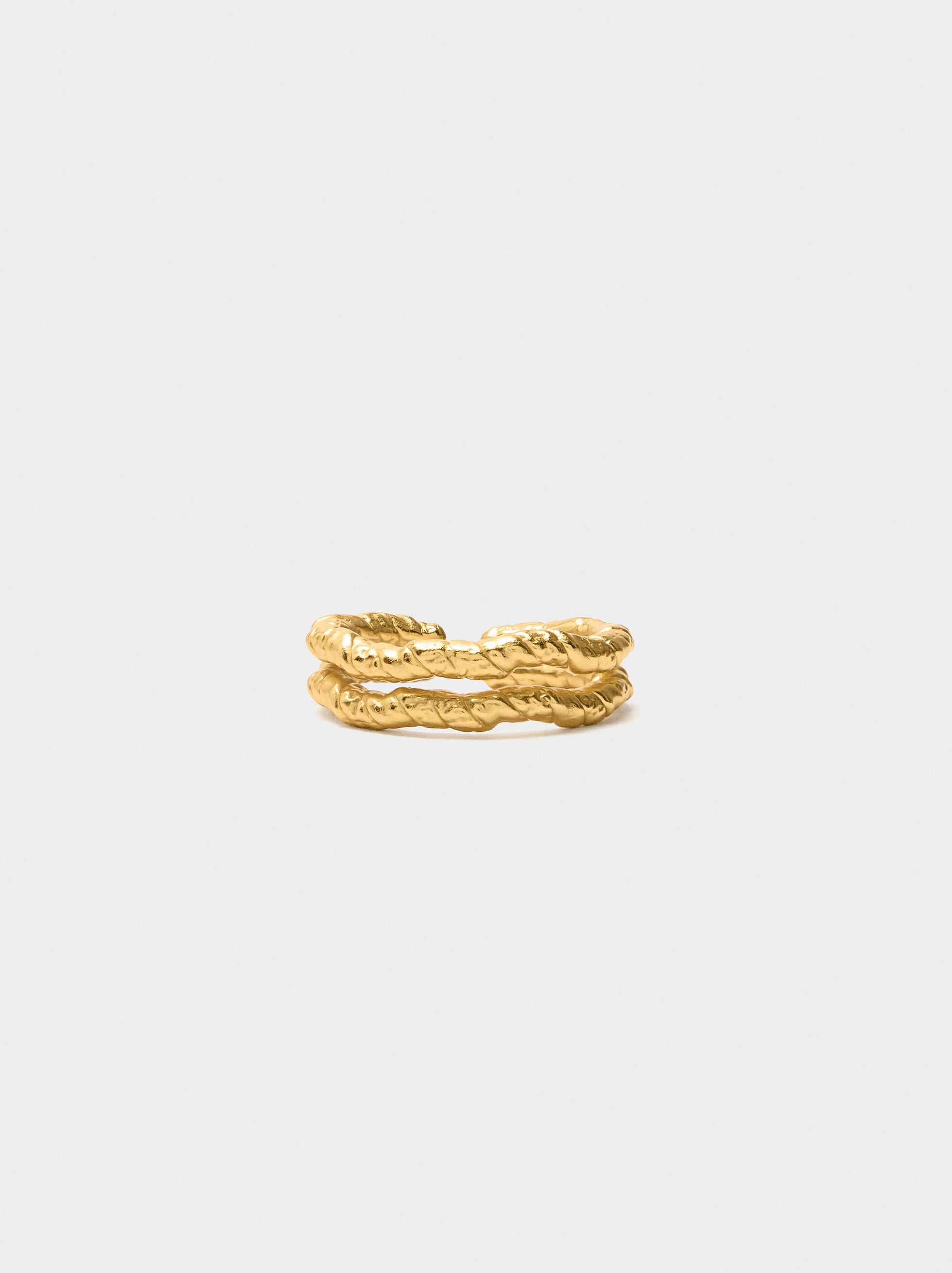 Anillo irregular con efecto doble - plata de ley 925