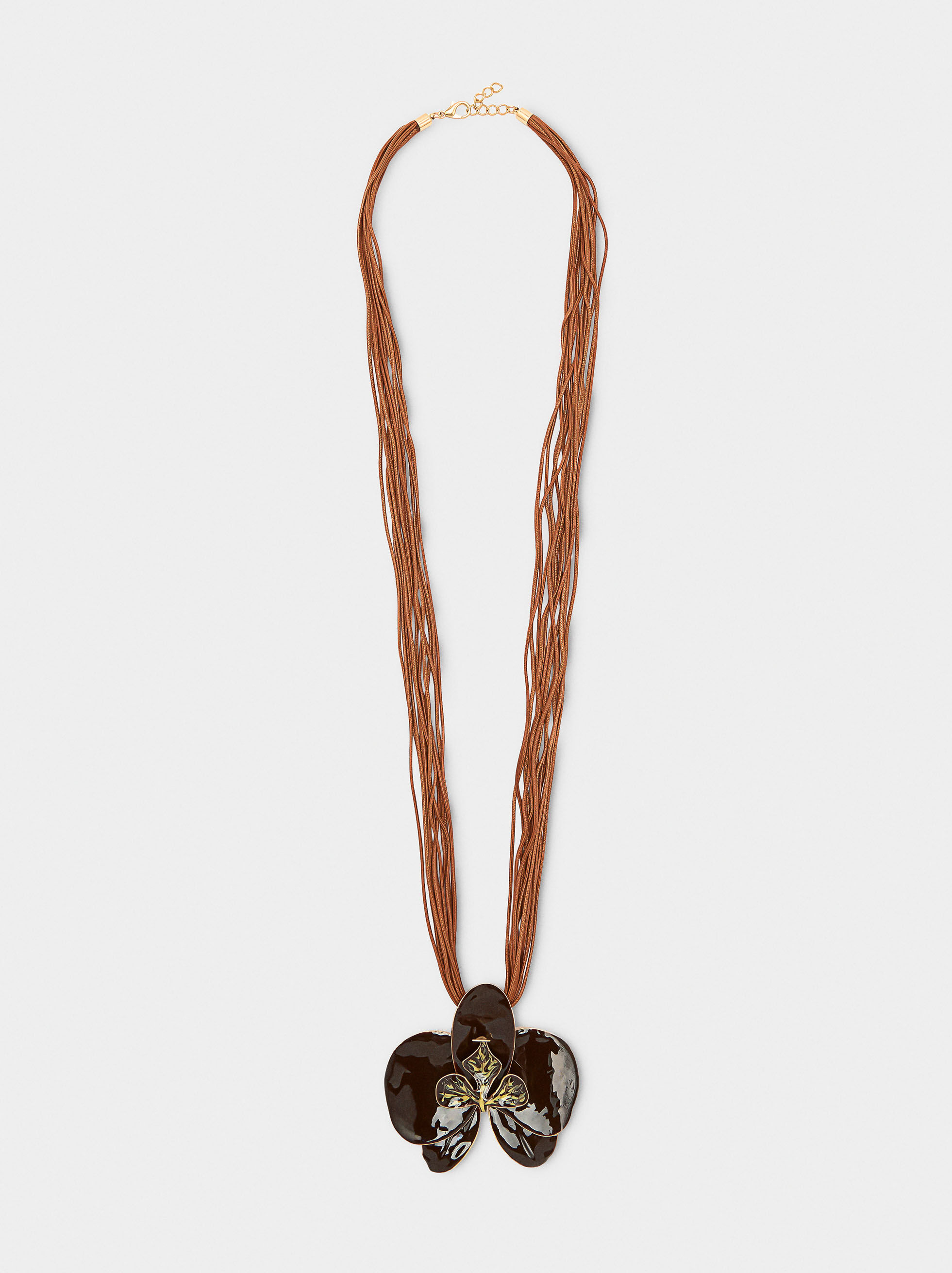 Collar multicolor con colgante de flor