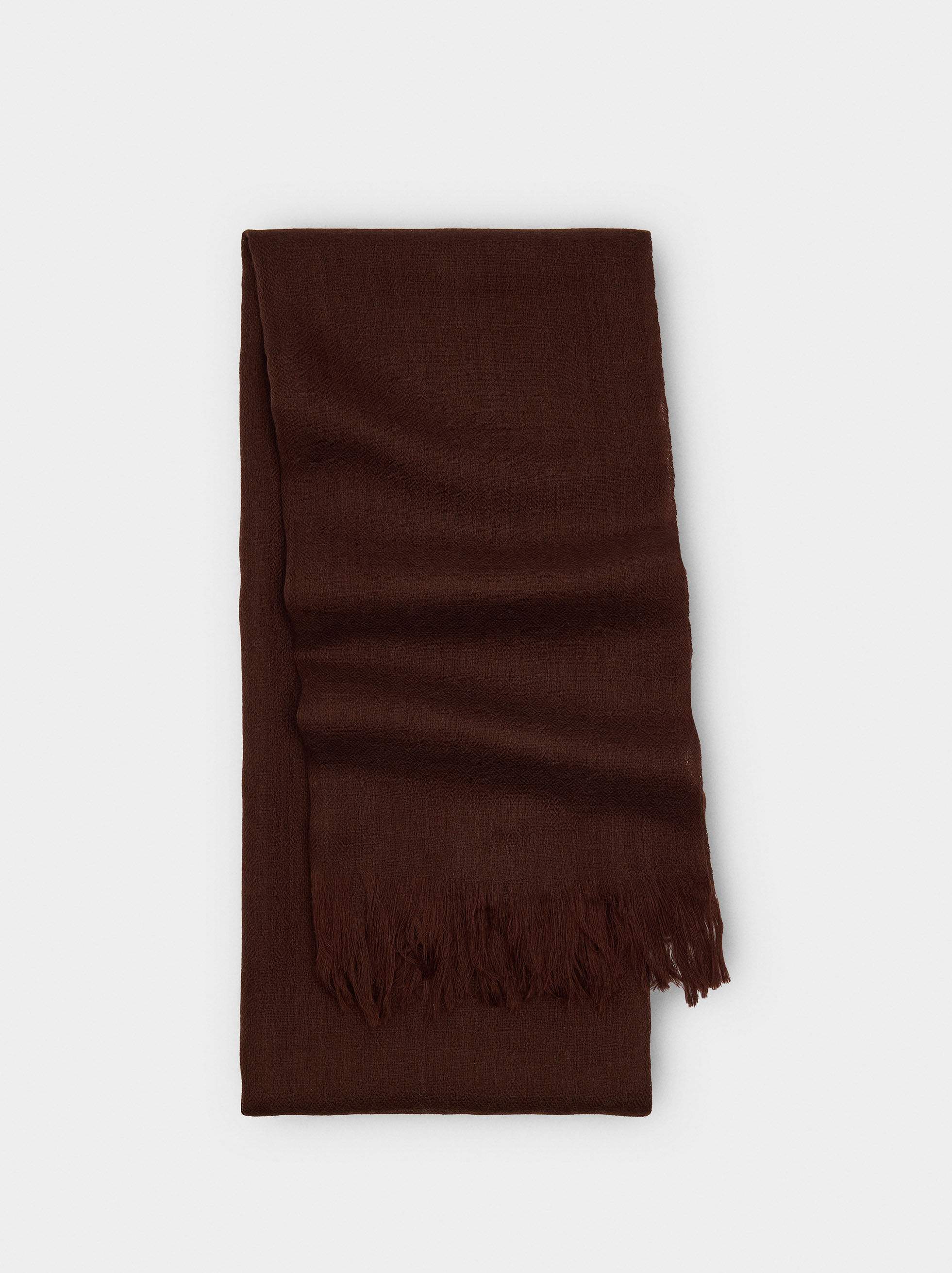 Pashmina de lana con borlas