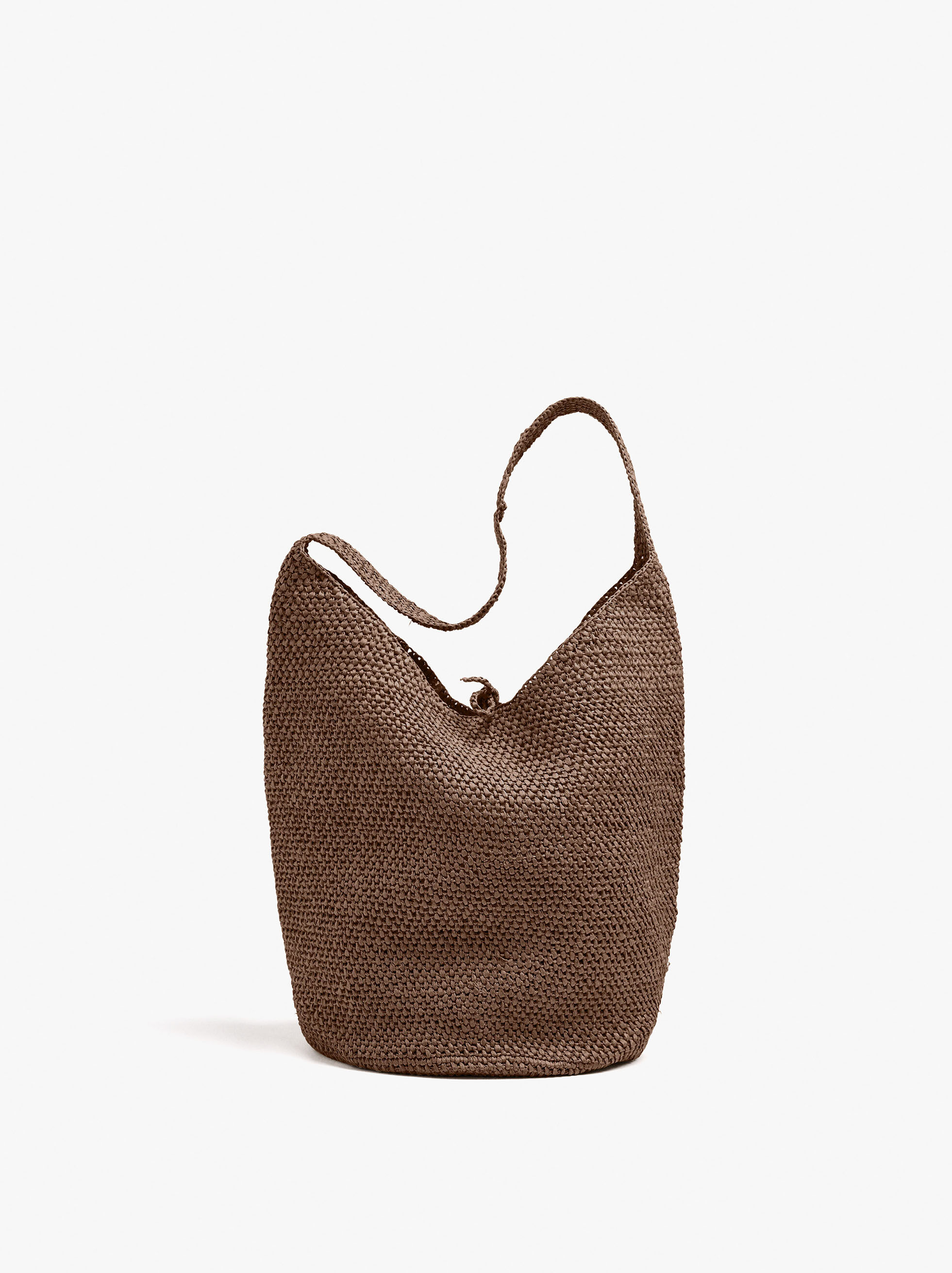 Bolso de hombro con efecto paja