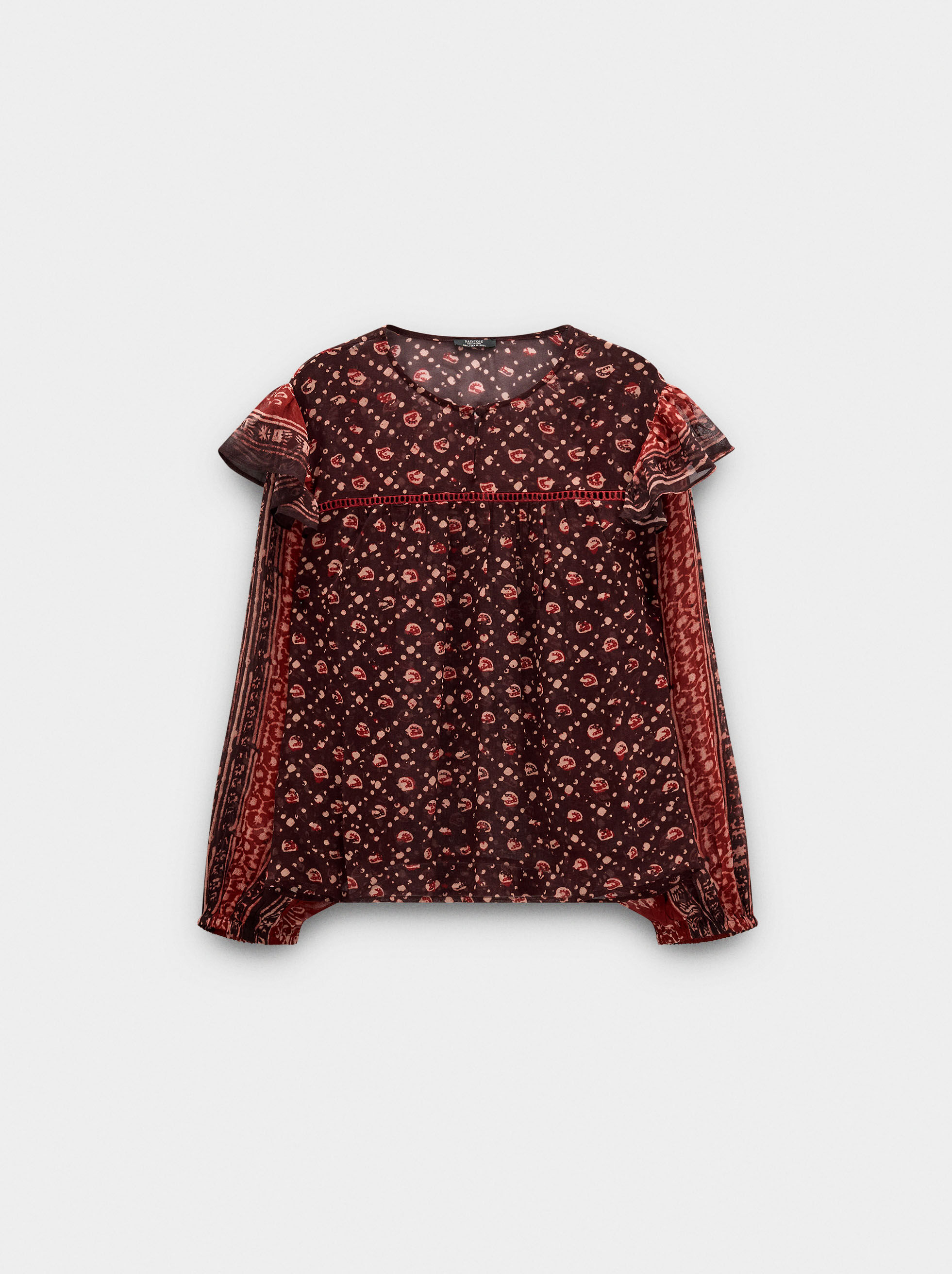 Blusa estampada semitransparente