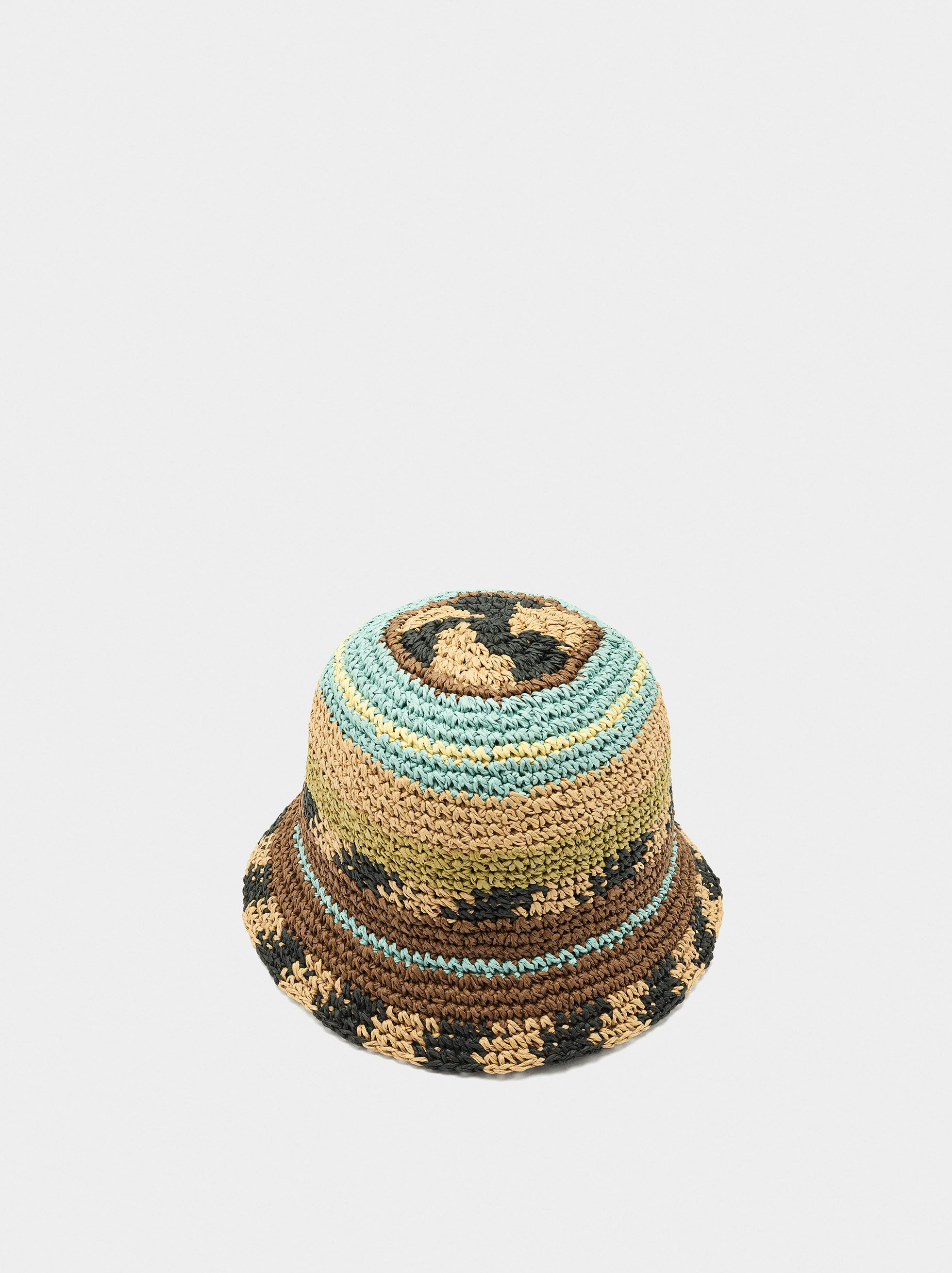 Sombrero bucket multicolor efecto paja
